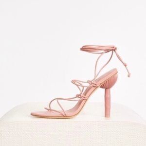Cult Gaia Blush Pink Bamboo Heel Strappy Soliel Heels